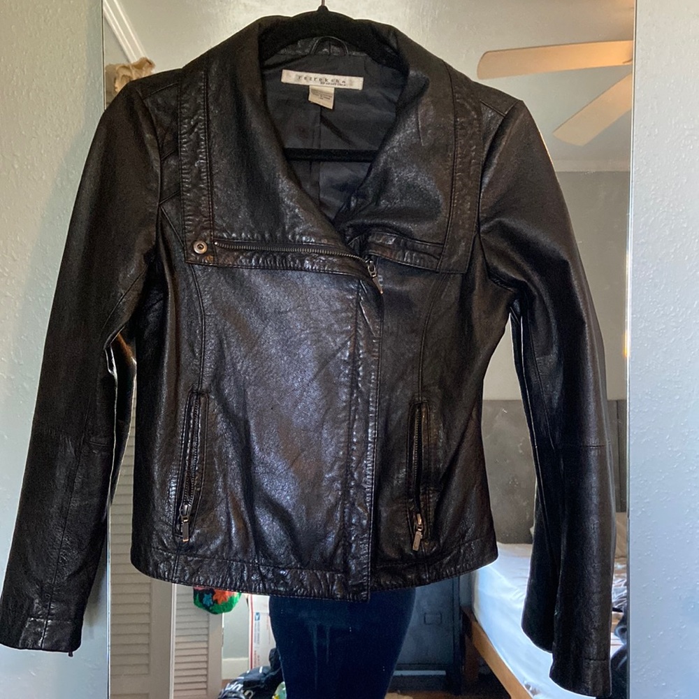 Rezrekshn by Esther Chen Leather Moto Jacket XS